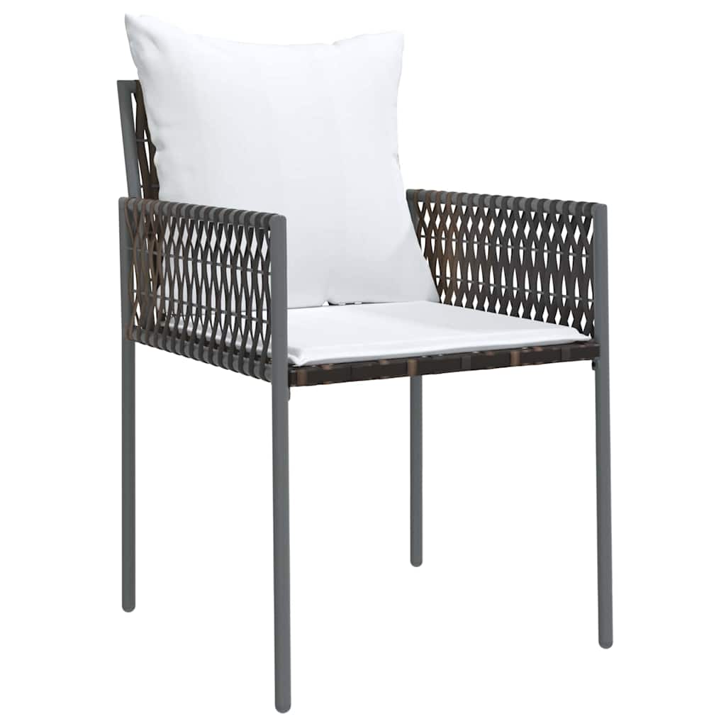 vidaXL Garten Essgruppe 3 pcs Braun und Schwarz PE-Rattan