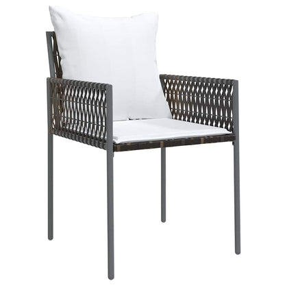 vidaXL Garten Essgruppe 3 pcs Braun und Schwarz PE-Rattan