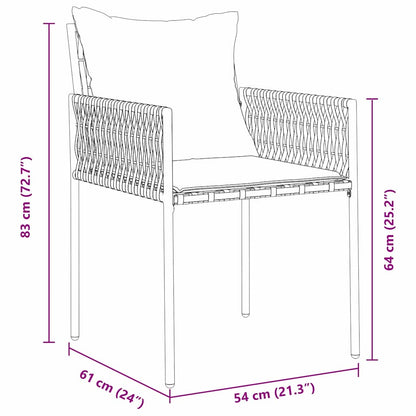 vidaXL Garten Essgruppe 3 pcs Braun und Schwarz PE-Rattan