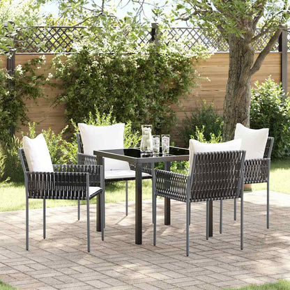 vidaXL Garten Essgruppe 5 pcs Braun und Schwarz PE-Rattan