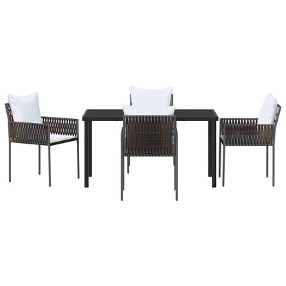 vidaXL Garten Essgruppe 5 pcs Braun und Schwarz PE-Rattan