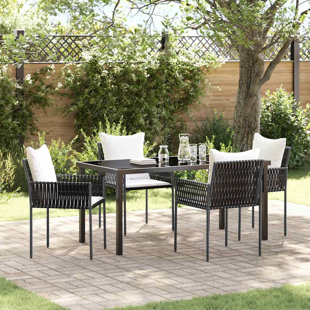 vidaXL Garten Essgruppe 5 pcs Braun und Schwarz PE-Rattan