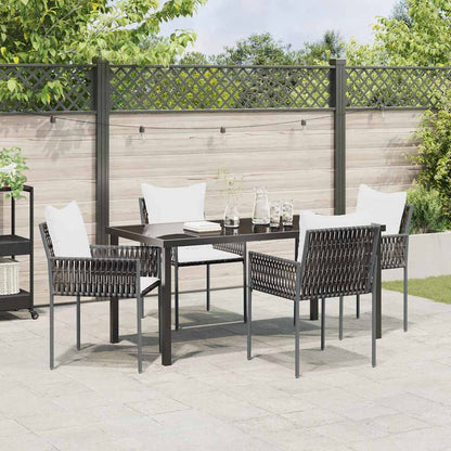 vidaXL Garten Essgruppe 5 pcs Braun und Schwarz PE-Rattan