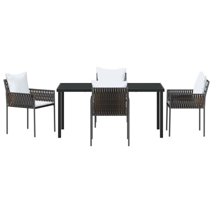 vidaXL Garten Essgruppe 5 pcs Braun und Schwarz PE-Rattan
