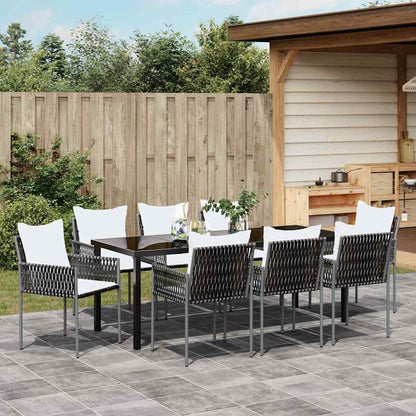 Garten Essgruppe 9 pcs Braun und Schwarz PE-Rattan
