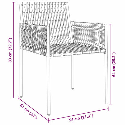 Garten Essgruppe 9 pcs Braun und Schwarz PE-Rattan