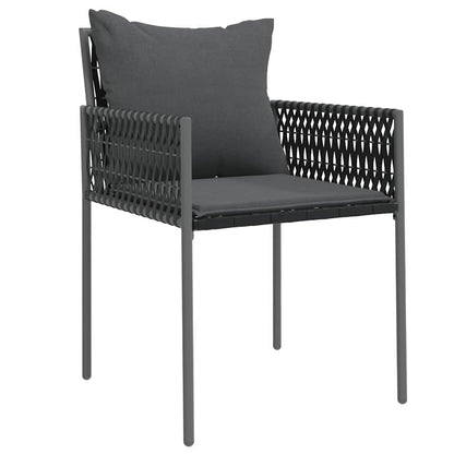 vidaXL Garten Essgruppe 5 pcs Schwarz und Grau PE-Rattan