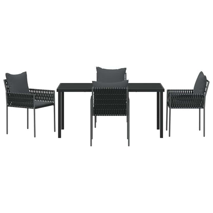 vidaXL Garten Essgruppe 5 pcs Schwarz und Grau PE-Rattan