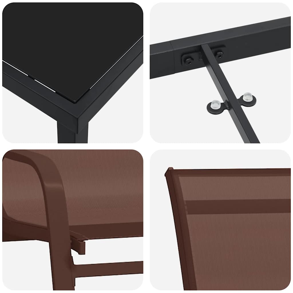 Garten Essgruppe 9 pcs Braun und Schwarz