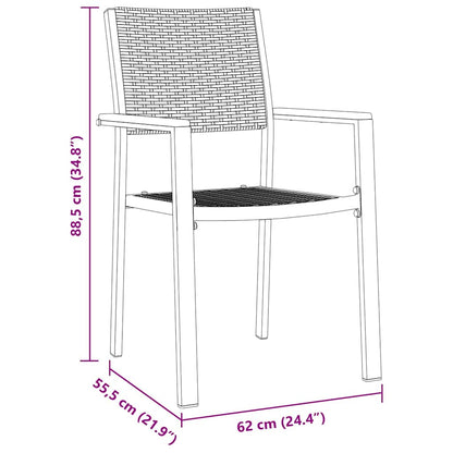 Garten Essgruppe 7 pcs Schwarz Pulverbeschichteter Stahl