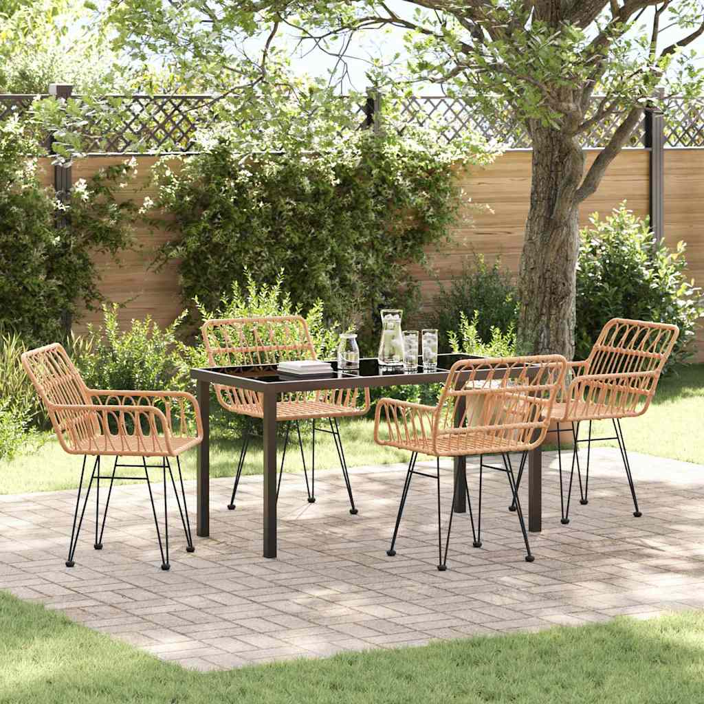 Garten Essgruppe 5 pcs Braun Pulverbeschichteter Stahl