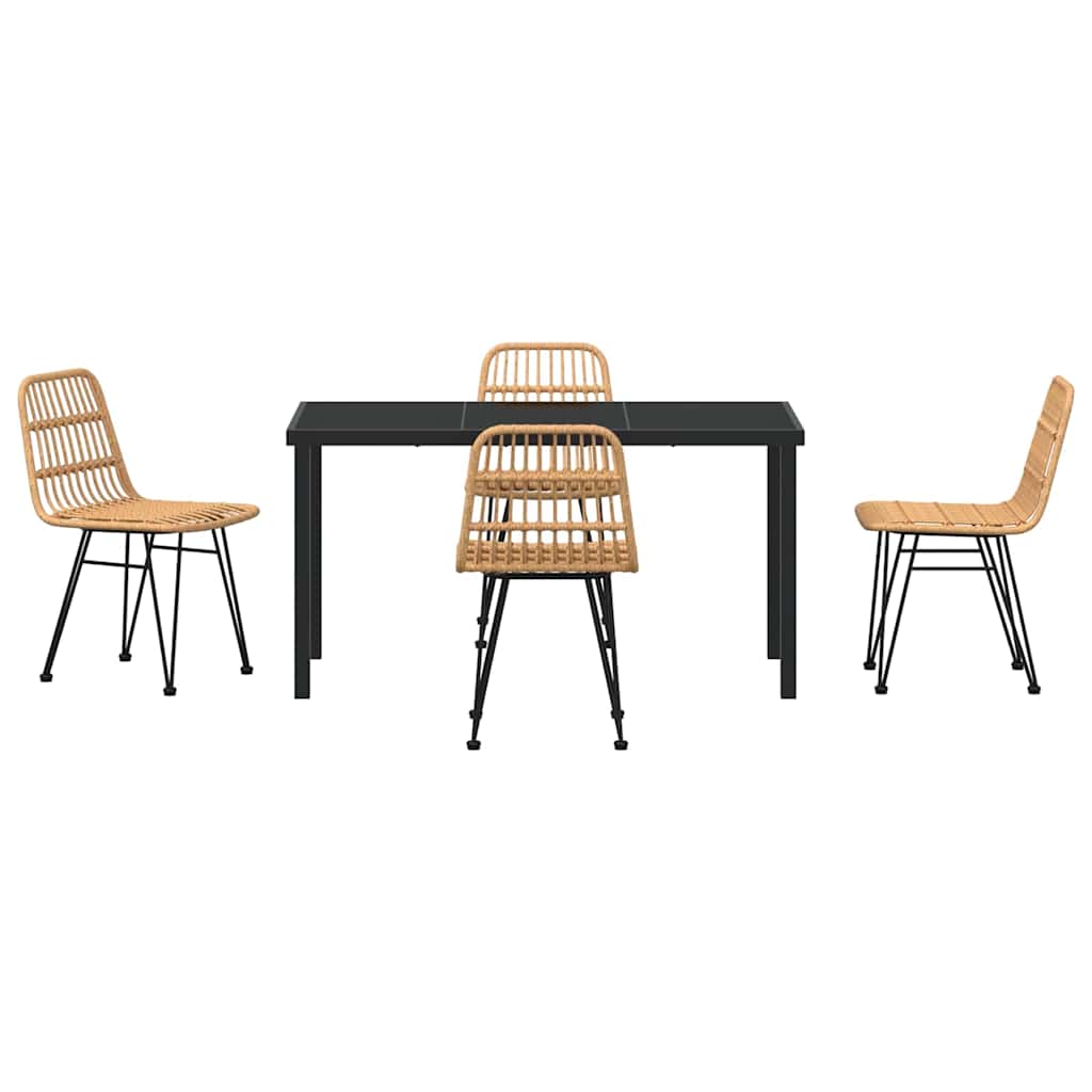 Garten Essgruppe 5 pcs Braun Pulverbeschichteter Stahl