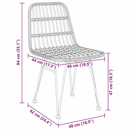 Garten Essgruppe 7 pcs Braun Pulverbeschichteter Stahl