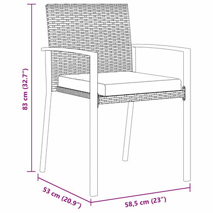 Garten Essgruppe 5 pcs Schwarz Pulverbeschichteter Stahl