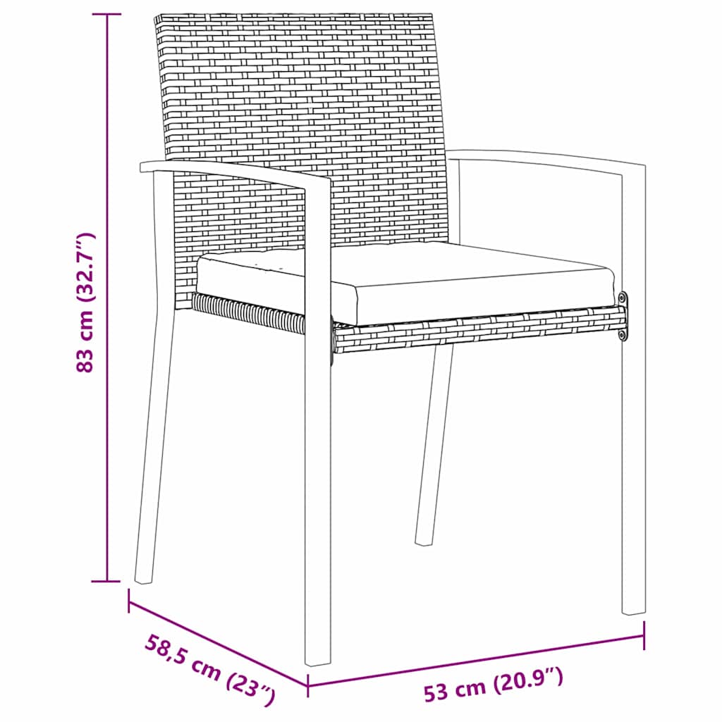 Garten Essgruppe 5 pcs Grau Pulverbeschichteter Stahl