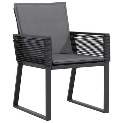 vidaXL Garten Essgruppe 3 pcs Schwarz Pulverbeschichteter Stahl