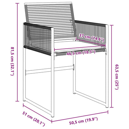 Garten Essgruppe 5 pcs Schwarz Pulverbeschichteter Stahl
