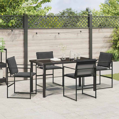vidaXL Ensemble de salle à manger de jardin 5 pcs Acier enduit de poudre noir