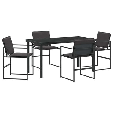 vidaXL Ensemble de salle à manger de jardin 5 pcs Acier enduit de poudre noir