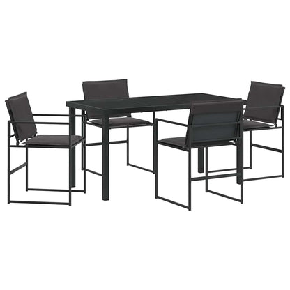 vidaXL Ensemble de salle à manger de jardin 5 pcs Acier enduit de poudre noir