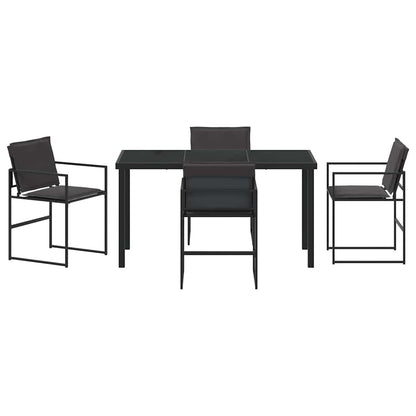 vidaXL Ensemble de salle à manger de jardin 5 pcs Acier enduit de poudre noir