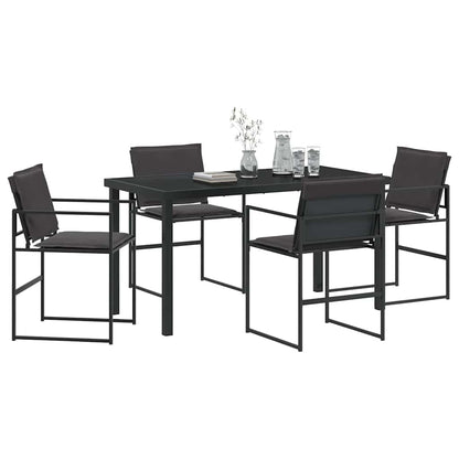 vidaXL Ensemble de salle à manger de jardin 5 pcs Acier enduit de poudre noir