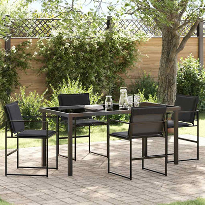 vidaXL Ensemble de salle à manger de jardin 5 pcs Acier enduit de poudre noir