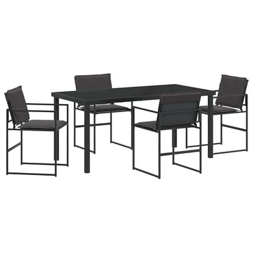 vidaXL Ensemble de salle à manger de jardin 5 pcs Acier enduit de poudre noir