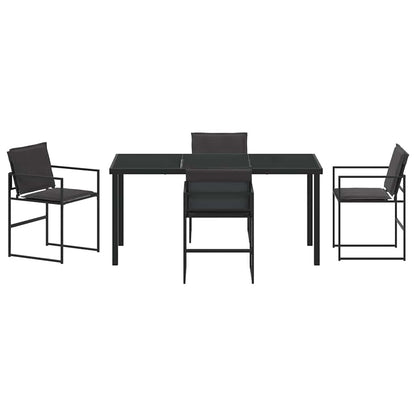 vidaXL Ensemble de salle à manger de jardin 5 pcs Acier enduit de poudre noir