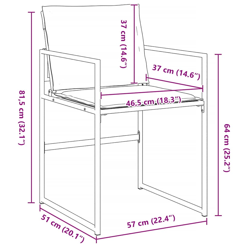 Garten Essgruppe 5 pcs Weiß Pulverbeschichteter Stahl