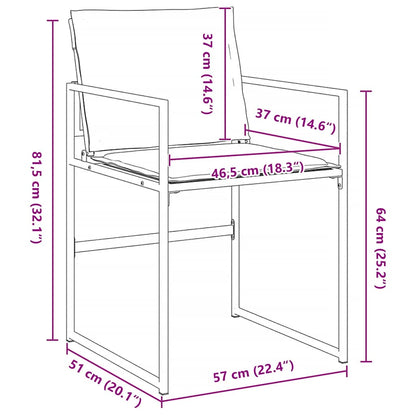 Garten Essgruppe 5 pcs Weiß Pulverbeschichteter Stahl