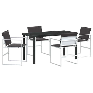 vidaXL Garten Essgruppe 5 pcs Weiß Pulverbeschichteter Stahl