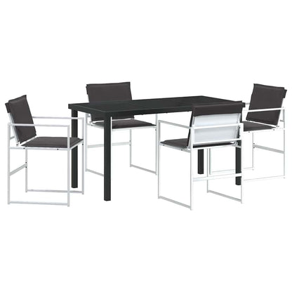 vidaXL Garten Essgruppe 5 pcs Weiß Pulverbeschichteter Stahl