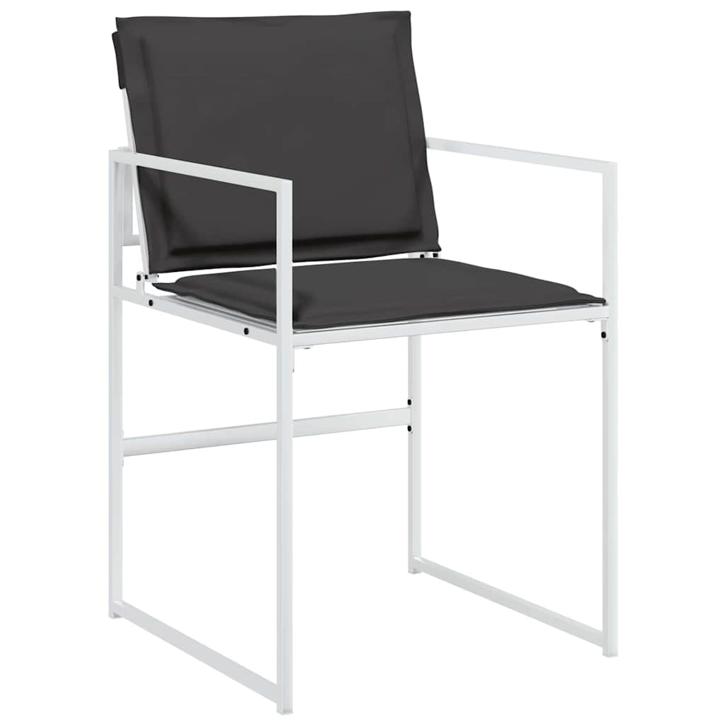vidaXL Garten Essgruppe 5 pcs Weiß Pulverbeschichteter Stahl