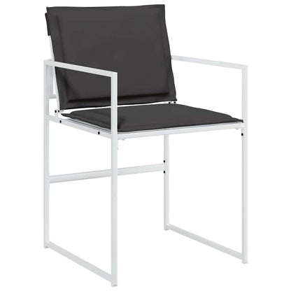 vidaXL Garten Essgruppe 5 pcs Weiß Pulverbeschichteter Stahl