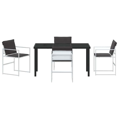 vidaXL Garten Essgruppe 5 pcs Weiß Pulverbeschichteter Stahl