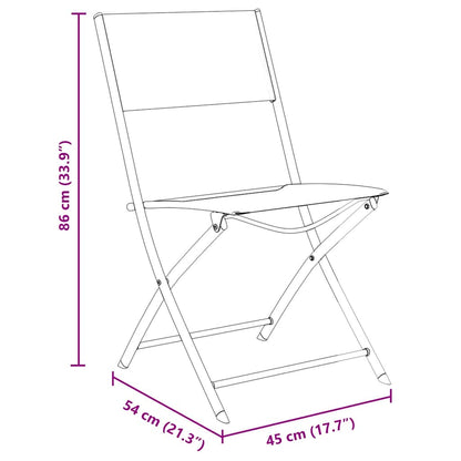 Garten Essgruppe 7 pcs Schwarz Pulverbeschichteter Stahl