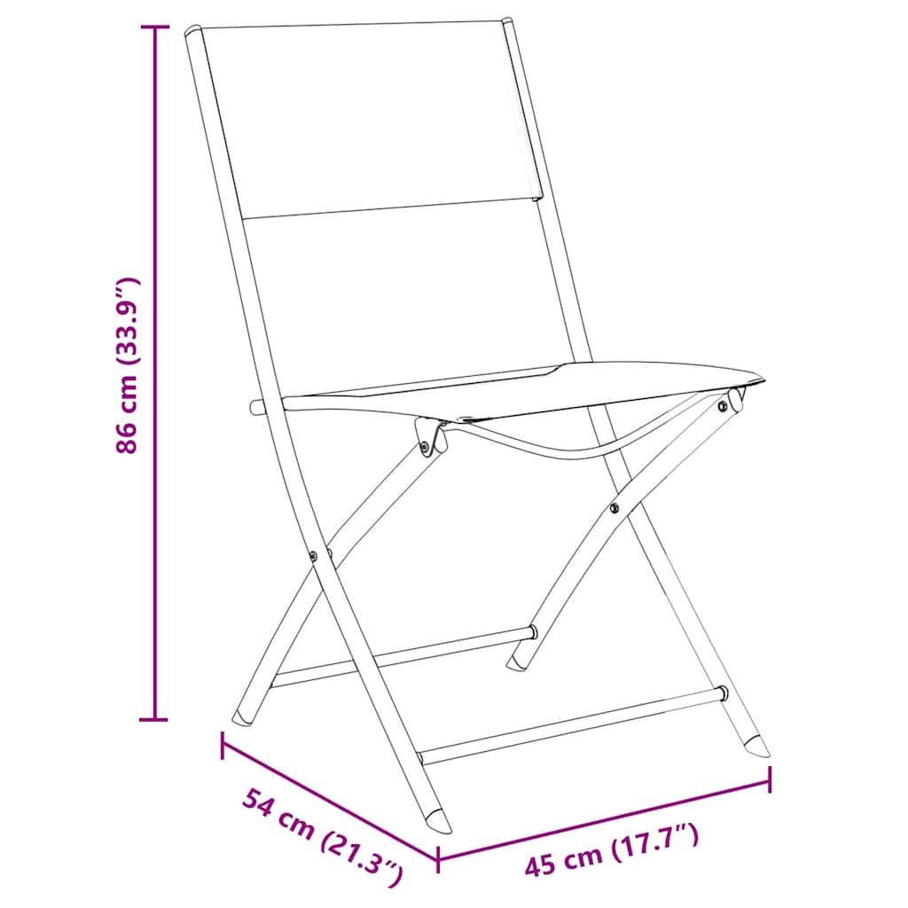 Garten Essgruppe 9 pcs Schwarz Pulverbeschichteter Stahl