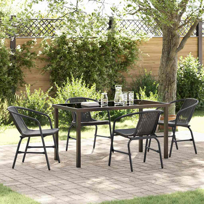 Garten Essgruppe 5 pcs Schwarz Pulverbeschichteter Stahl