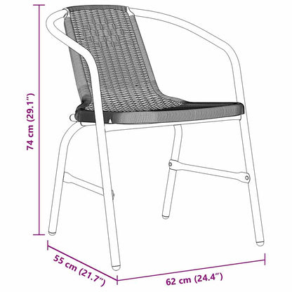 Garten Essgruppe 5 pcs Schwarz Pulverbeschichteter Stahl