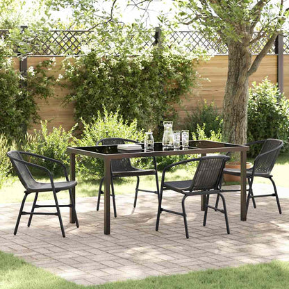 vidaXL Ensemble de salle à manger de jardin 5 pcs Acier enduit de poudre noir