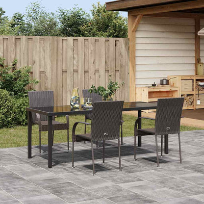 Garten Essgruppe 5 pcs Braun Pulverbeschichteter Stahl