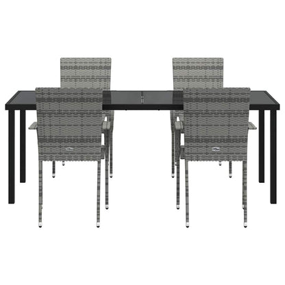 Garten Essgruppe 5 pcs Grau Pulverbeschichteter Stahl
