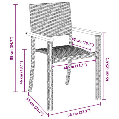 Garten Essgruppe 5 pcs Schwarz Pulverbeschichteter Stahl