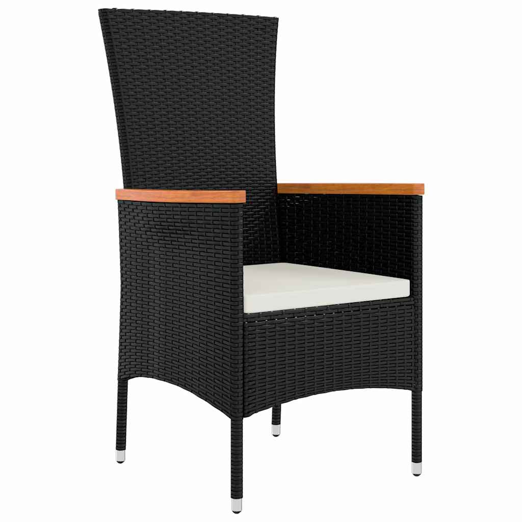 vidaXL Garten Essgruppe 3 pcs Schwarz Pulverbeschichteter Stahl