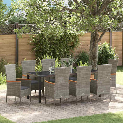 Garten Essgruppe 9 pcs Grau Pulverbeschichteter Stahl