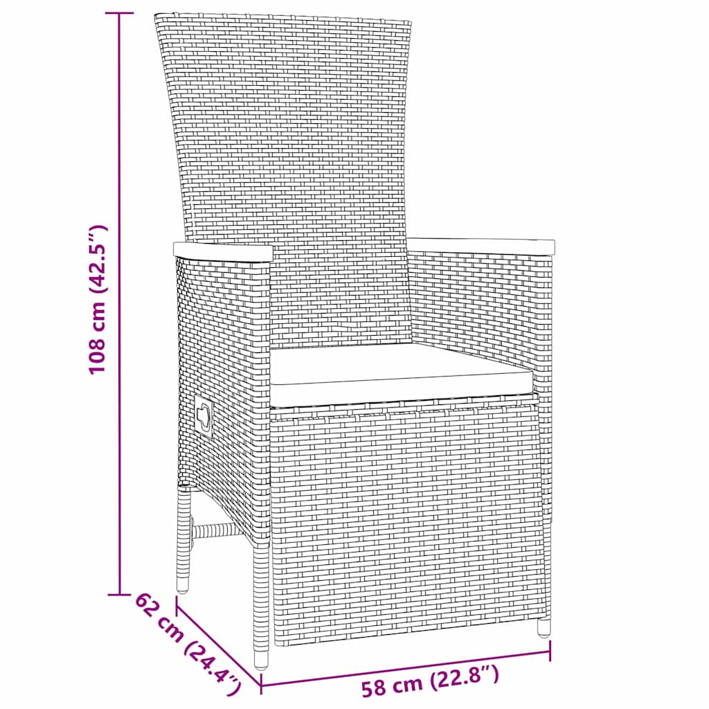 Garten Essgruppe mit Kissen 5 pcs Grau Poly-Rattan