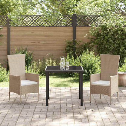 vidaXL Salon de jardin avec coussins 3 pcs Beige Résine tressée