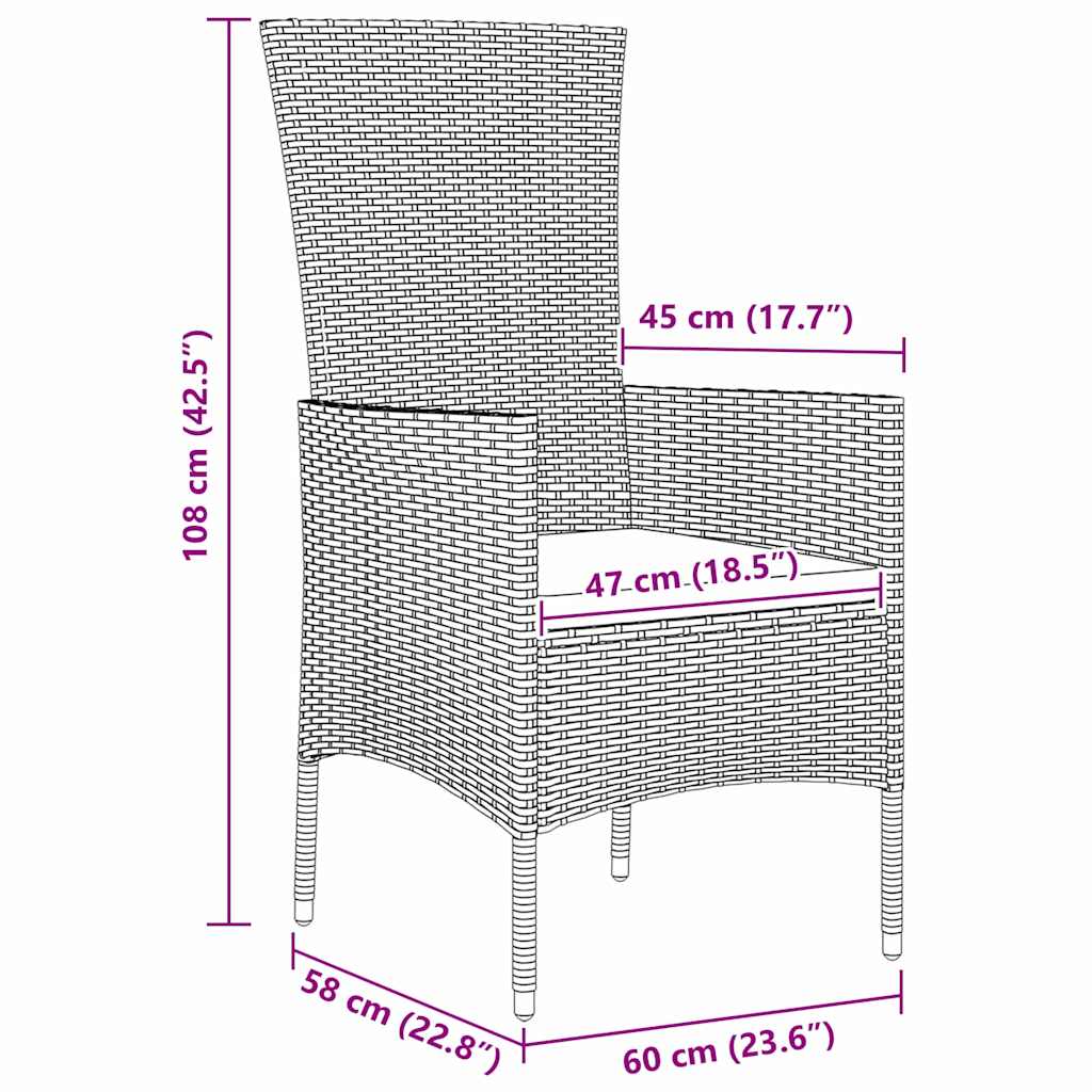 Garten Essgruppe mit Kissen 5 pcs Beige Poly-Rattan