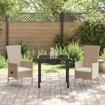 vidaXL Salon de jardin avec coussins 3 pcs Beige Résine tressée